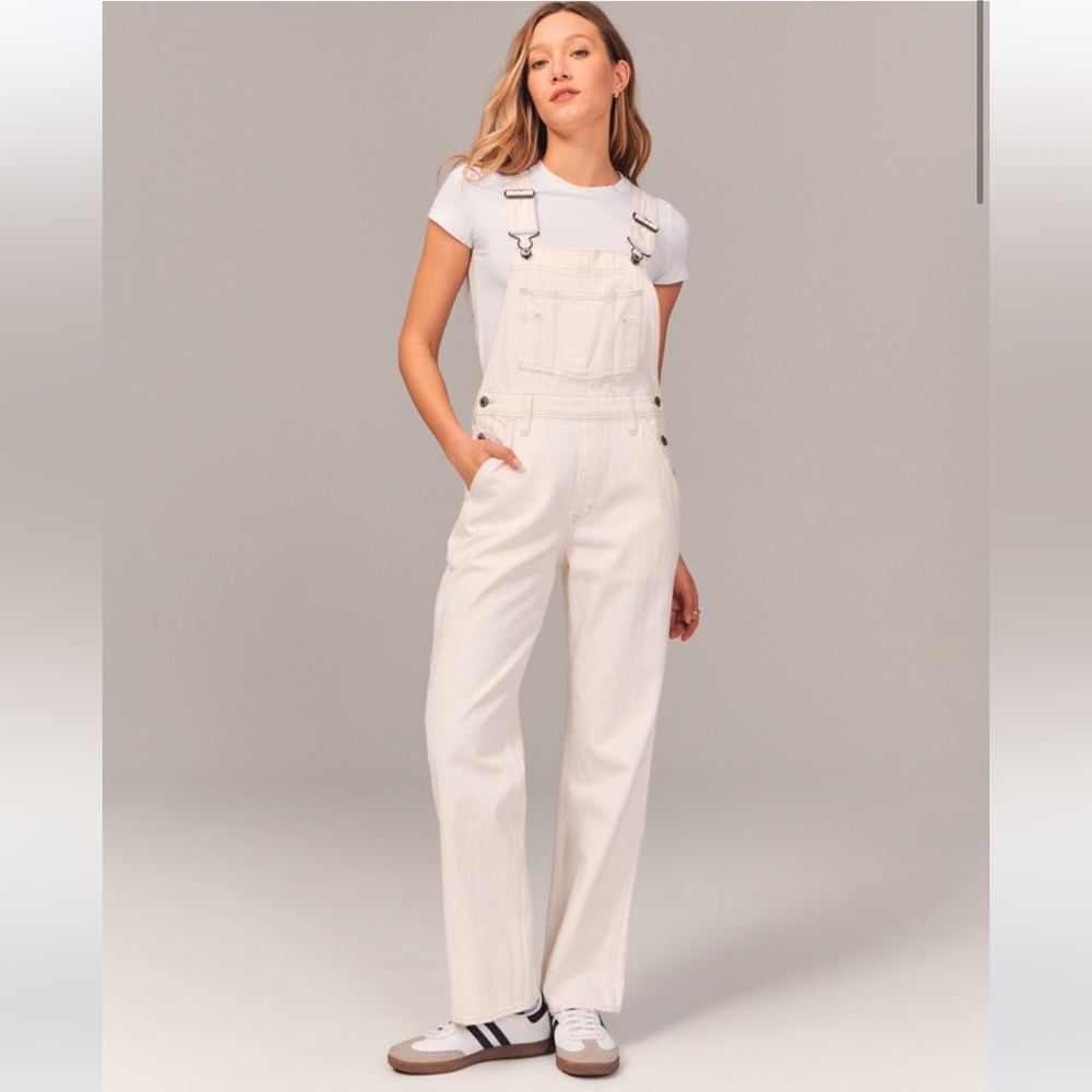 NWT White Abercrombie Overalls